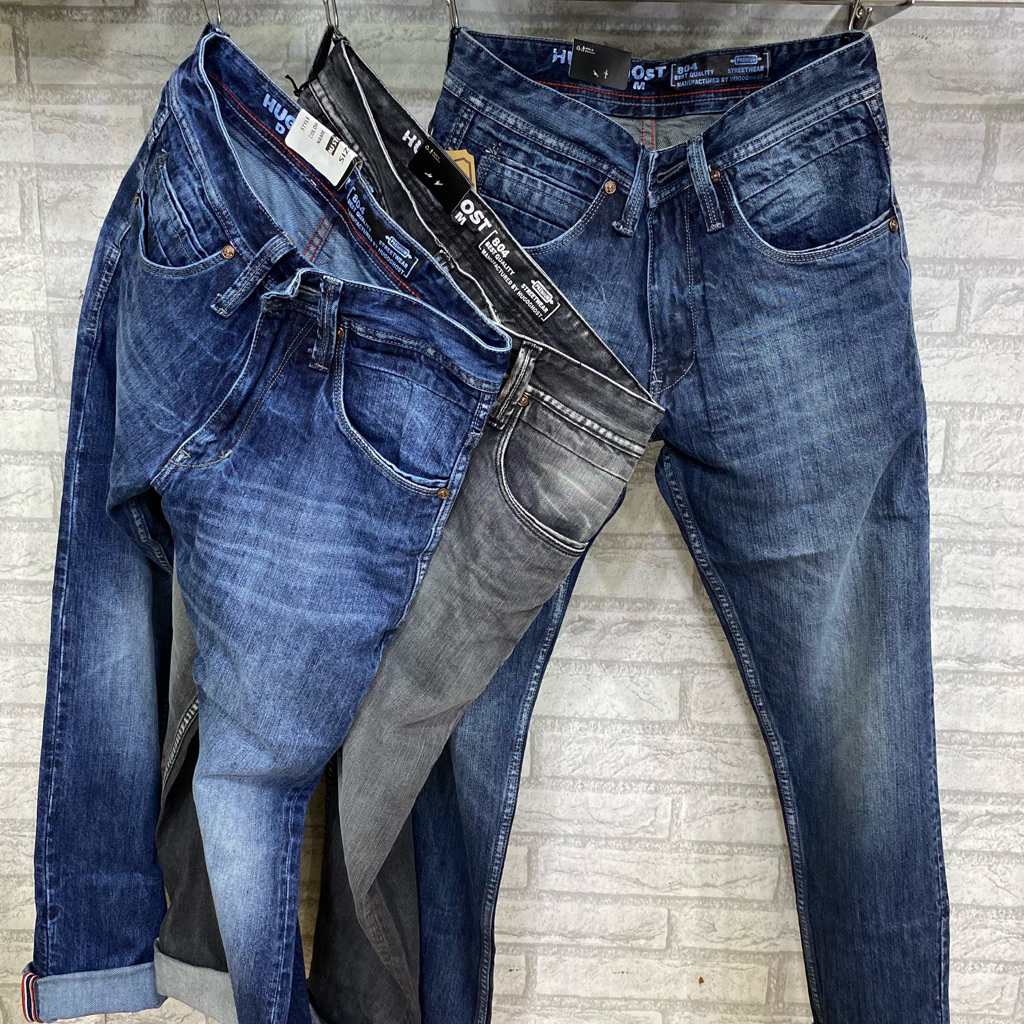 CELANA JEANS PANJANG PRIA HG-GHOST - CELANA JEANS BAHAN DENIM REGULER FIT
