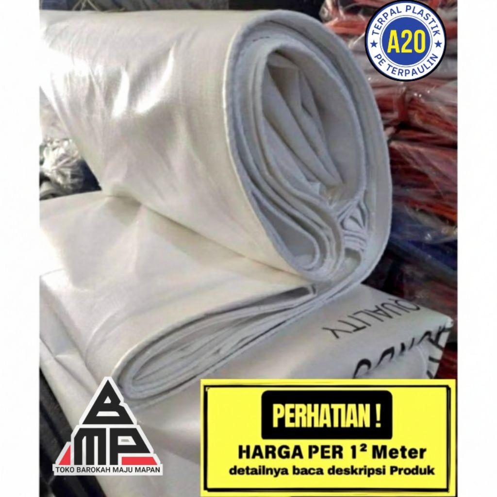 Promo Terpal plastik korea warna putih putih ukuran Custom bebas untuk atap panggung dan tenda tutup
