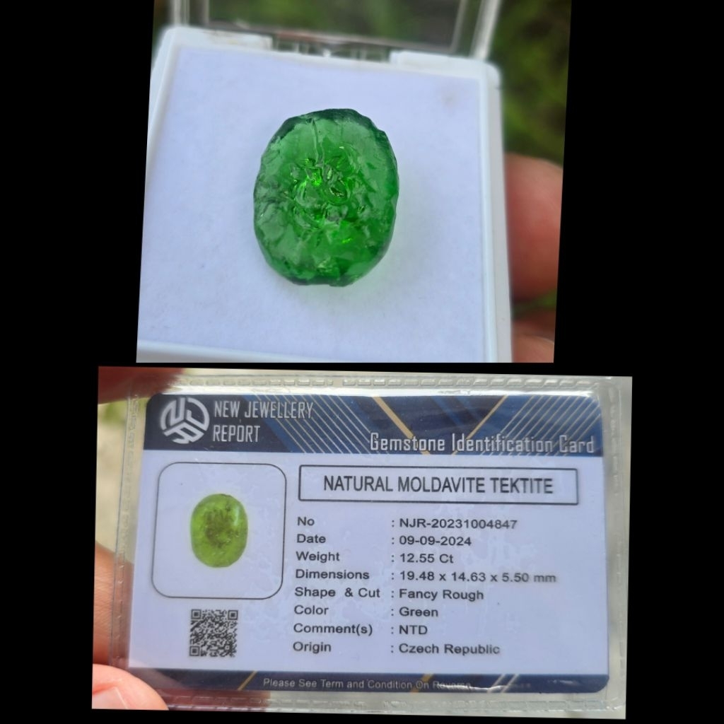 Natural Moldavite Tekstite + Memo NJR