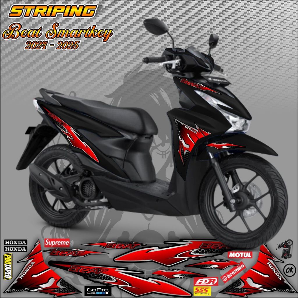 Striping Honda Beat Smart key 2024-2025/Stiker Honda Beat Smart/Lis Body Motor Honda Beat Smart