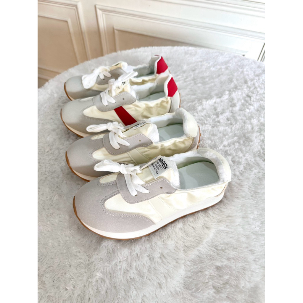 sepatu sneakers import wanita K-1 kulit as import premium