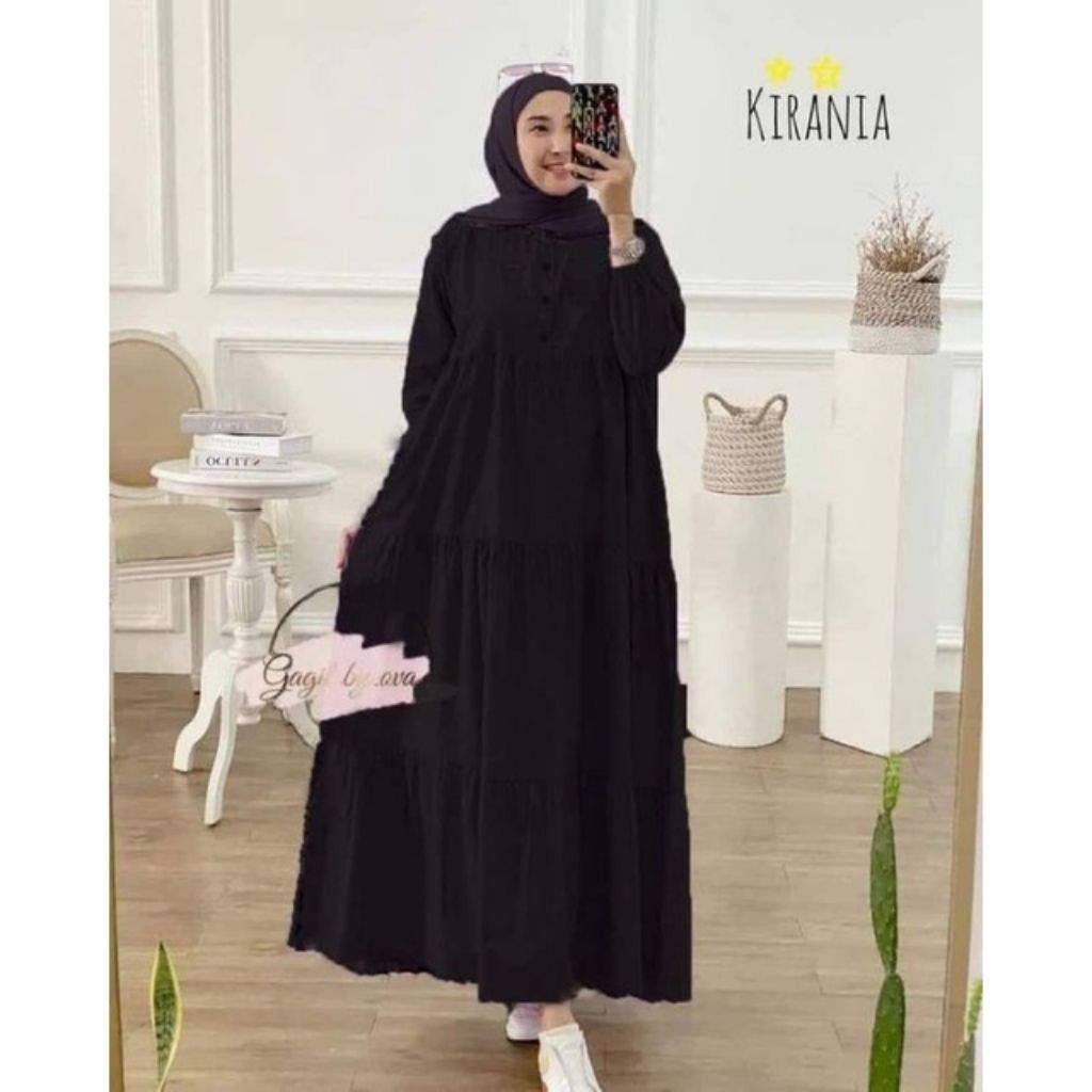 Gamis Kirania JUMBO rayon super adem / gamis rayon polos susun rempel