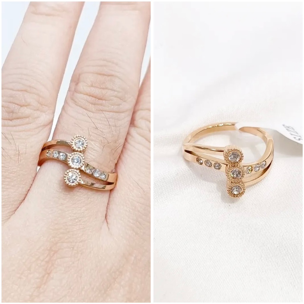 Cincin titanium sling diamond trilogy susun