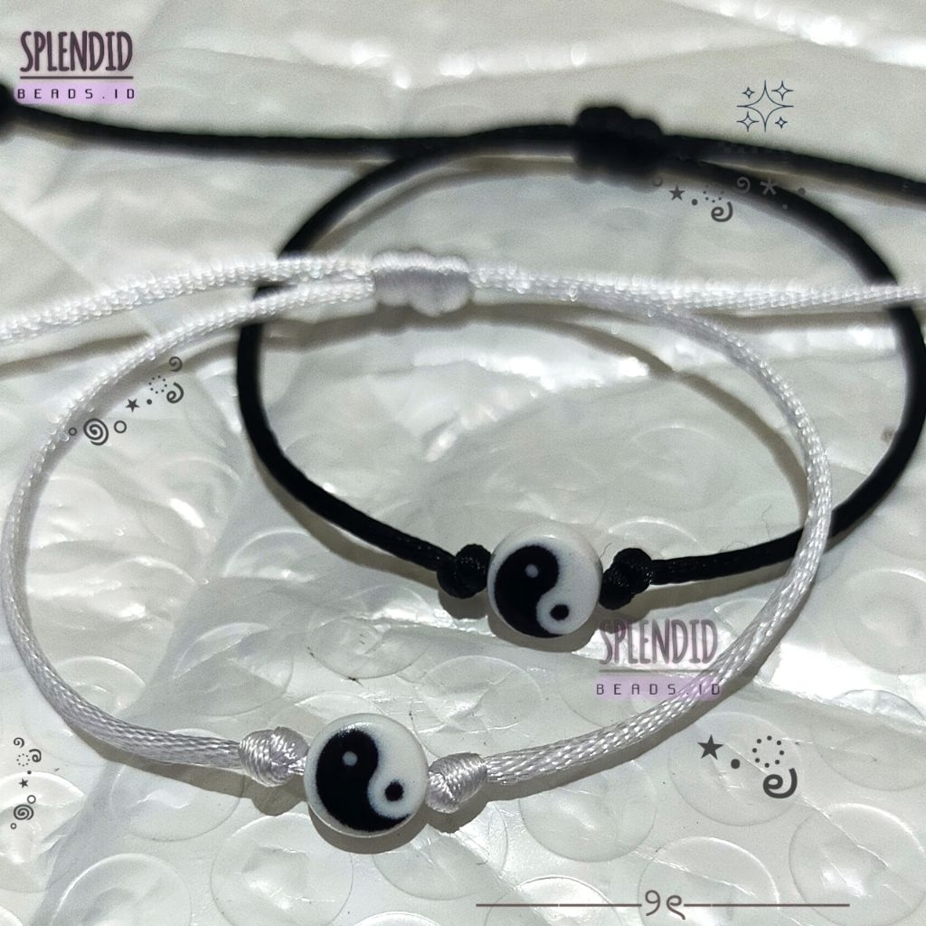 Gelang Couple Yin Yang || Gelang Couple Hitam Putih