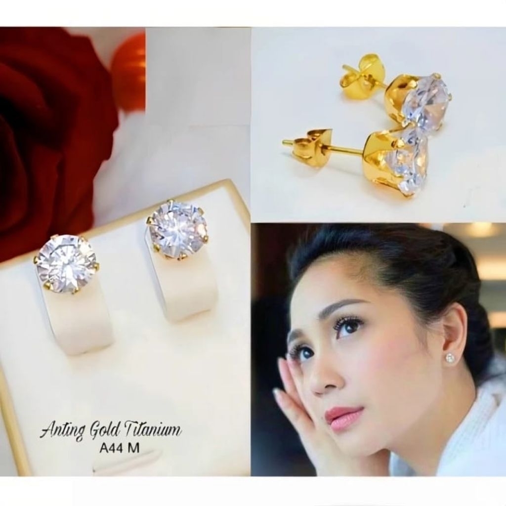 anting titanium mata satu subang