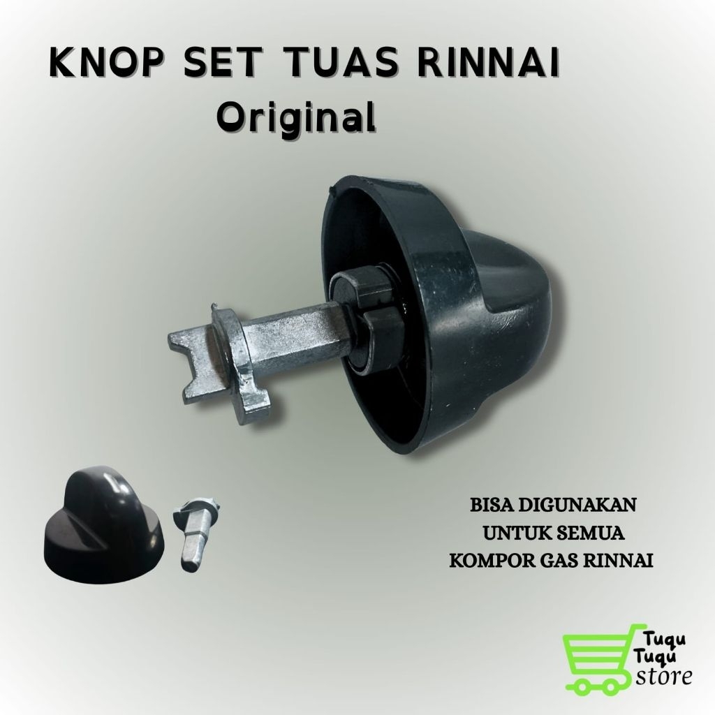 (COD) BEST SELLER KNOP DAN AS KOMPOR GAS RINNAI ORIGINAL ASLI / KNOP SET TUAS KOMPOR RINNAI