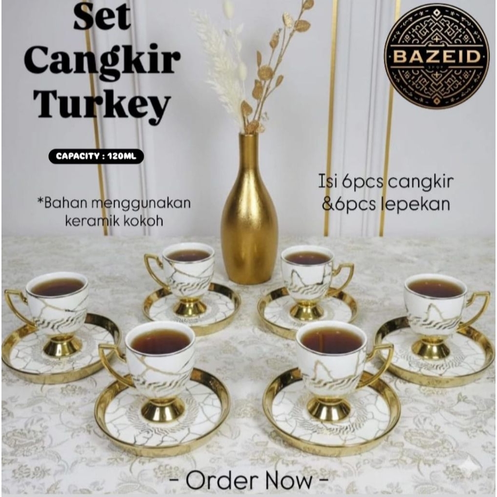 TERMURAH || SET CANGKIR TURKI/ / SET CANGKIR TURKEY / CANGKIR SAUDI / SET CANGKIR AESTHETIC / SET CA