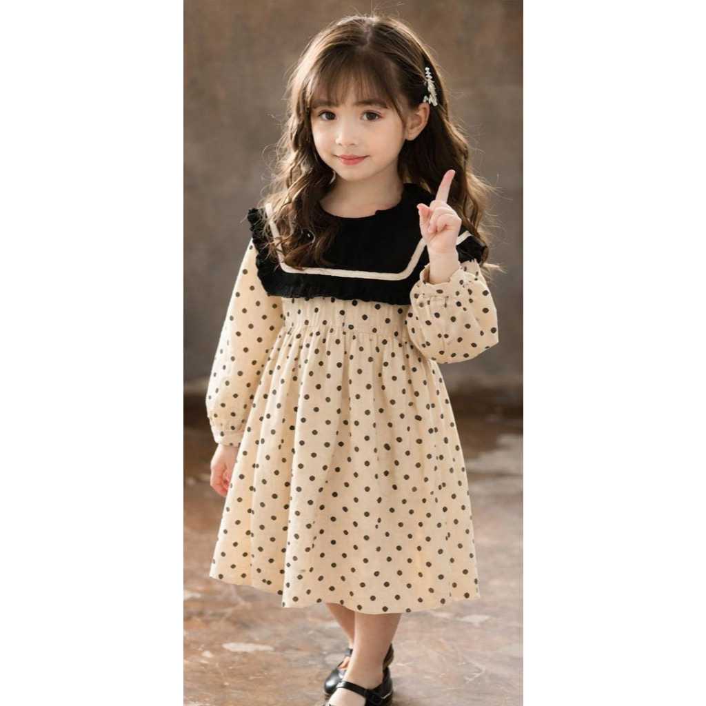 DRESS ANAK PEREMPUAN KOREA ONDE LIN/TERBARU/DRESS LEBARAN/DRESS FASHION/FASHION ANAK