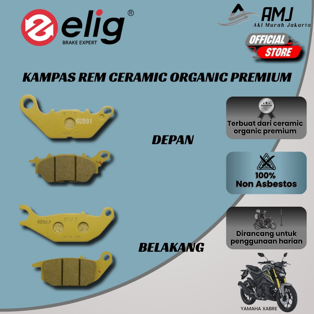 Elig Kampas Rem Depan Belakang Yamaha Xabre - EM105 & EM049