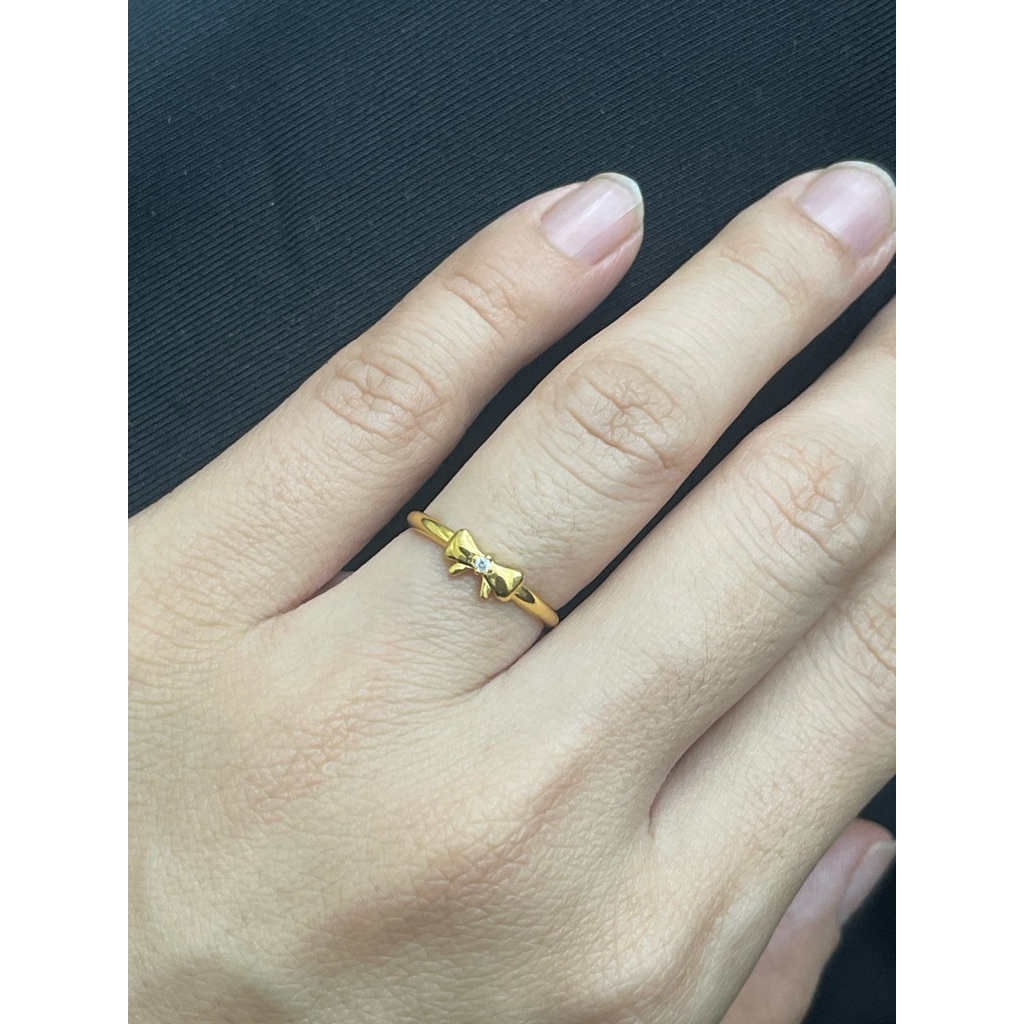 cincin emas asli kadar 700 model pita mini ribbon