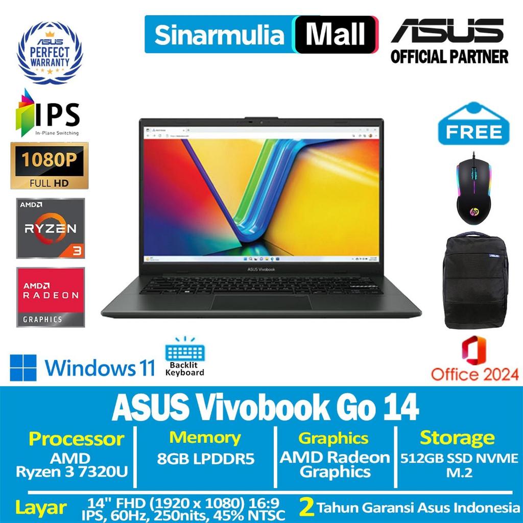 ASUS Vivobook Go 14 E1404FA Ryzen 3 7320U 512GB SSD 8GB FHD IPS Win11+OHS