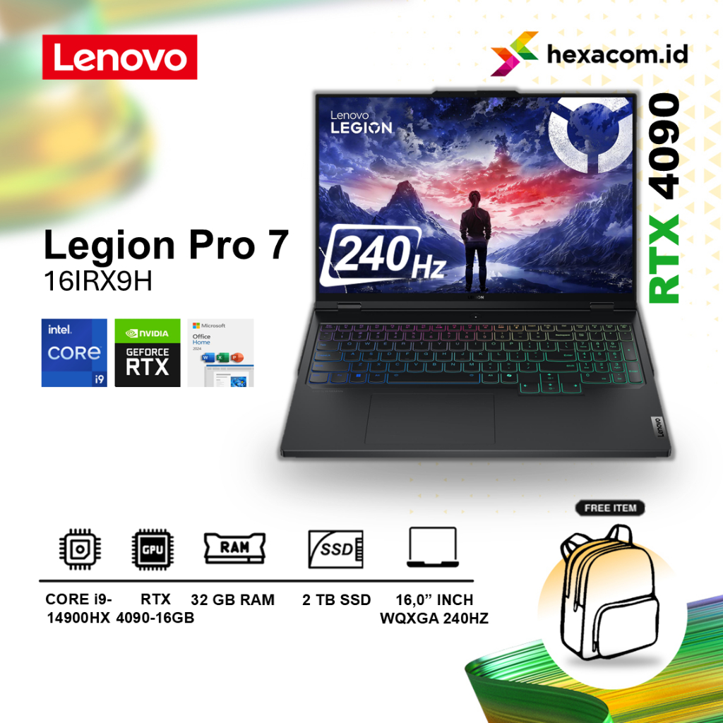 Lenovo Legion Pro 7 16IRX9H i9-14900 RTX4090 32GB 2TB SSD 16 inch WQXGA 240HZ Windows 11
