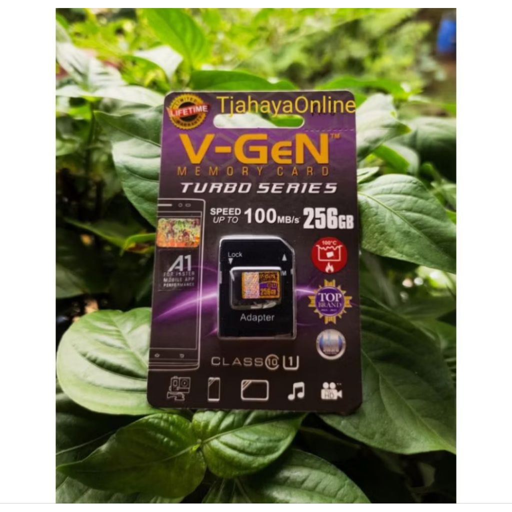 MicroSD V-Gen Turbo 256GB Class10 Memory Card Original Adaptor