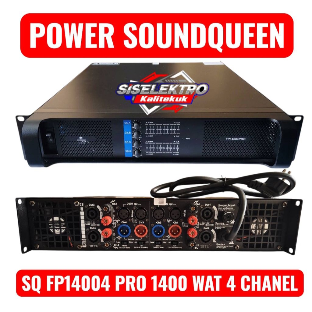 Power amplifier soundqueen FP14004 pro Power soundqueen 4 Chanel 1400 wat