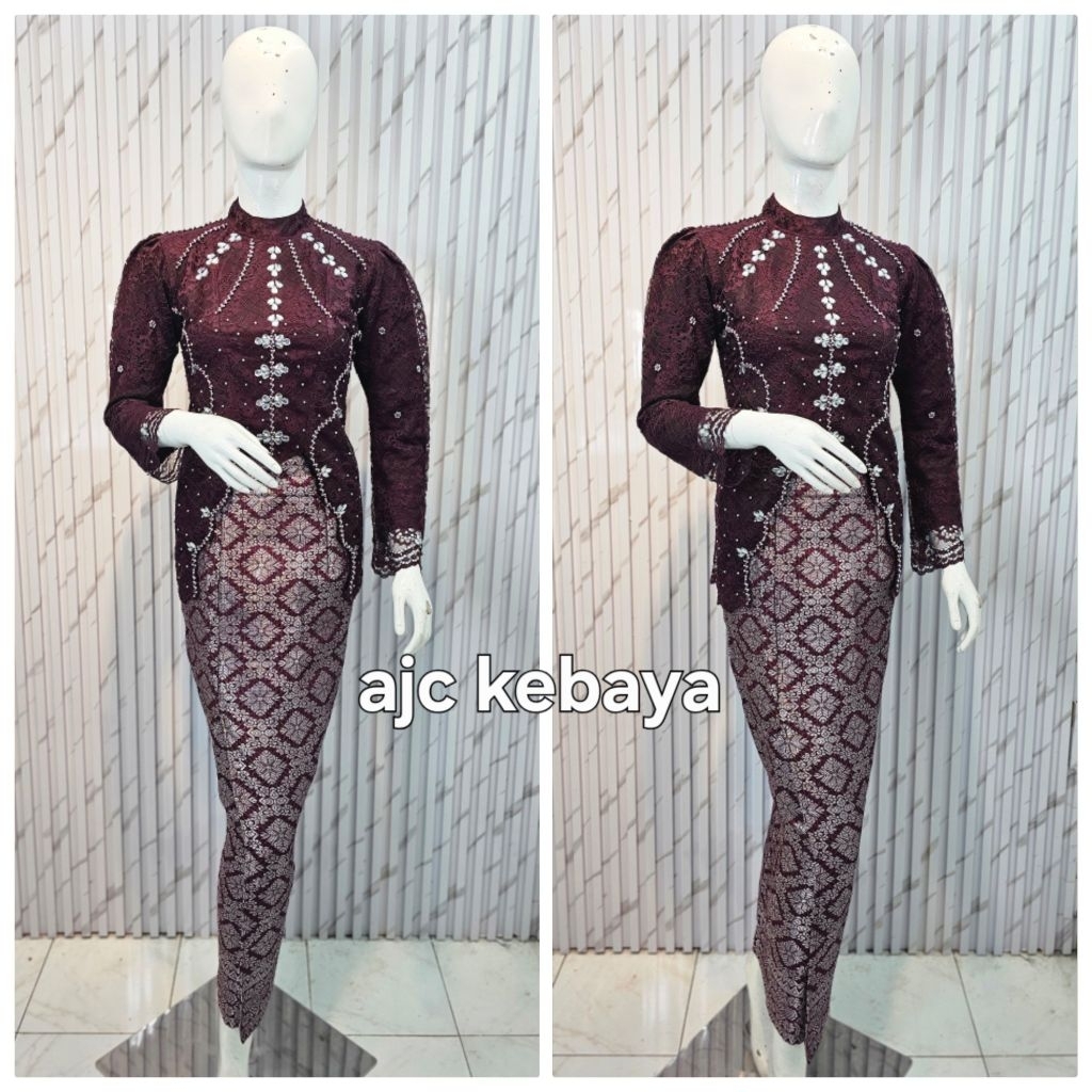 kebaya silvanna brukat payet (free hijab )kebaya wisuda kebaya remaja