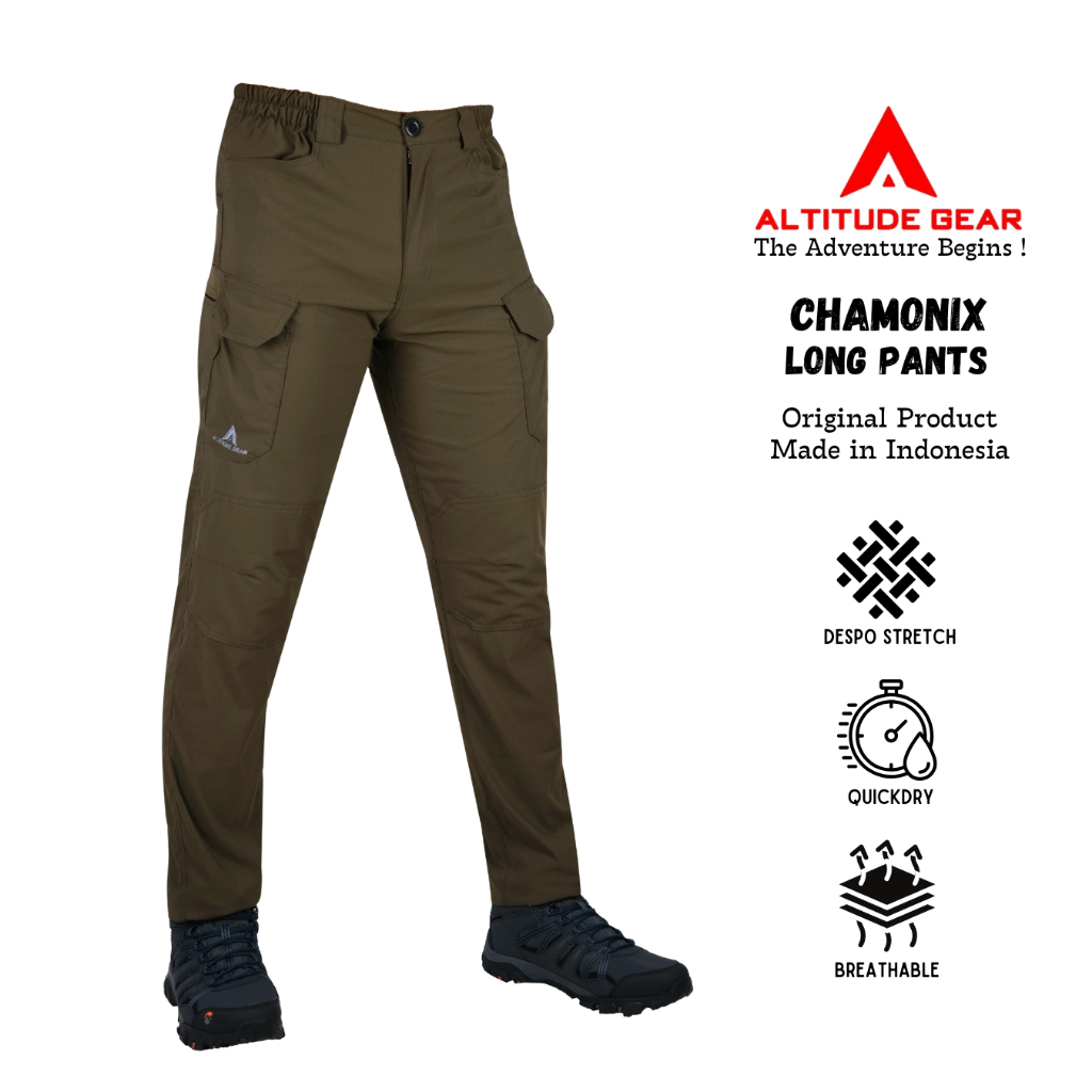 Celana Gunung Pria Panjang Cargo Tactical Altitude Gear Chamonix Quickdry Watereplent