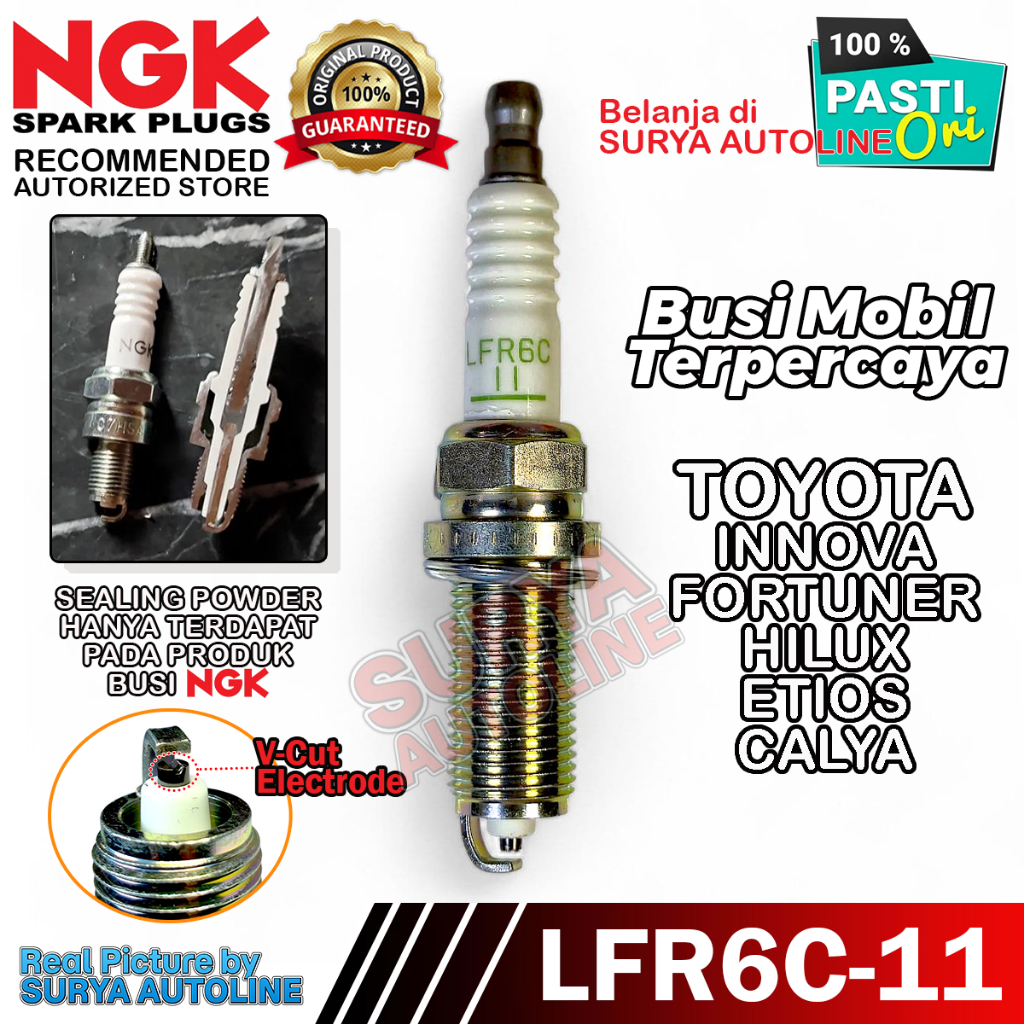 BUSI MOBIL NGK ORIGINAL STANDARD LFR6C-11 UNTUK TOYOTA INNOVA FORTUNER HILUX ETIOS CALYA CAR NIKEL A
