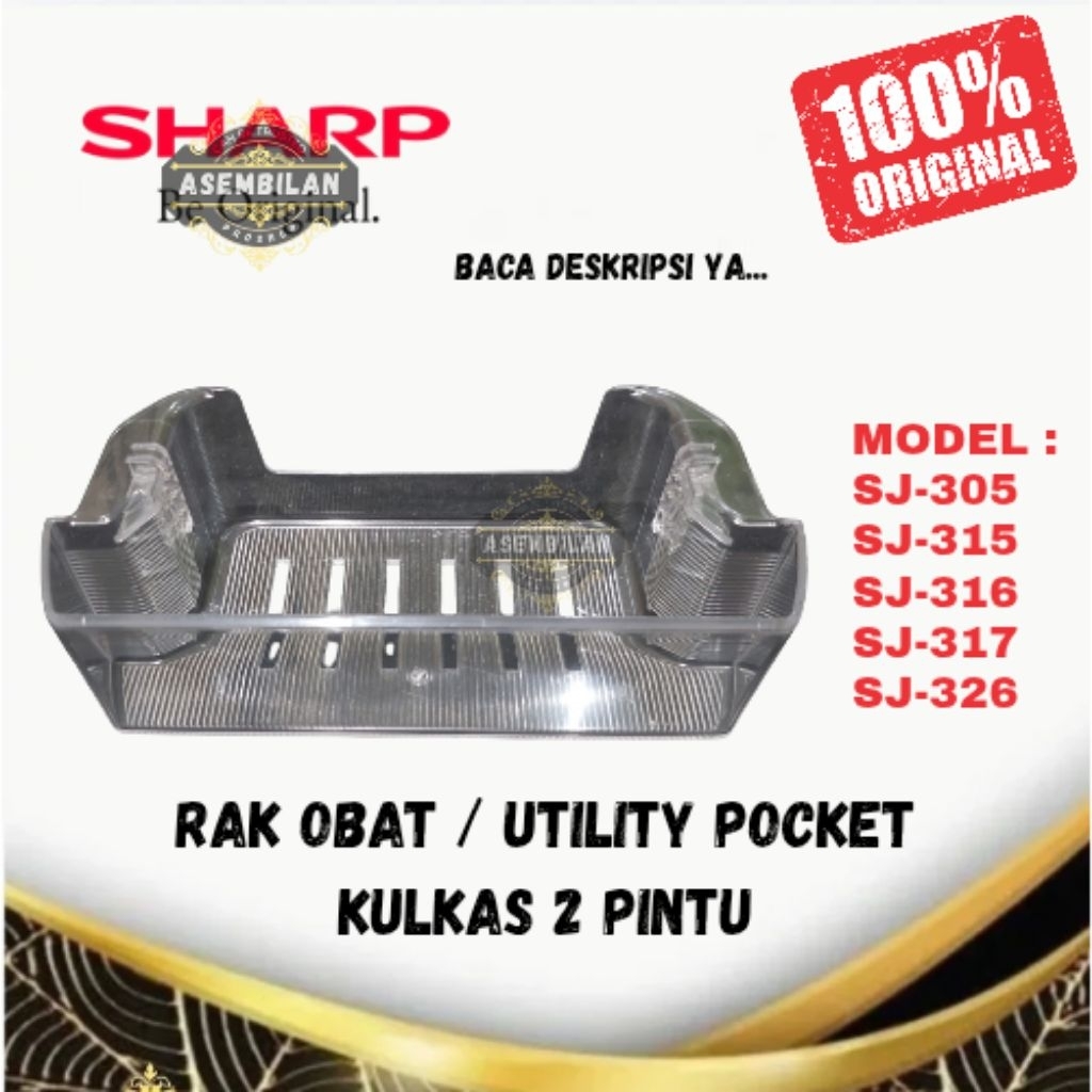 Rak Obat Kulkas 2 Pintu untuk Model SJ-305, SJ-315, SJ-316, SJ-317, SJ-326, Aksesori Pengganti Kompa