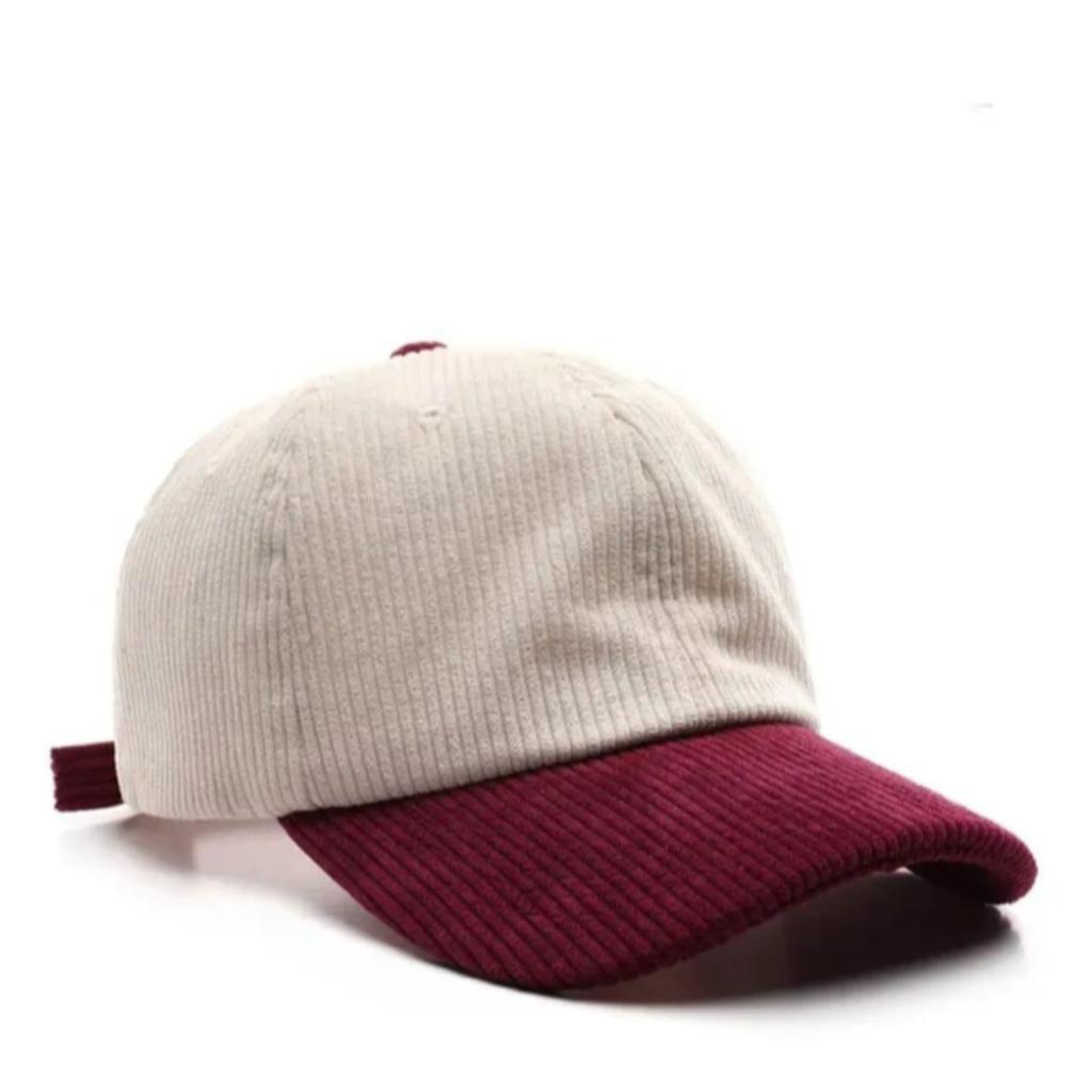Topi Baseball Polos Dua Warna Topi Baseball Corduroy Polos Kombinasi / Corduroy Vintage Murah