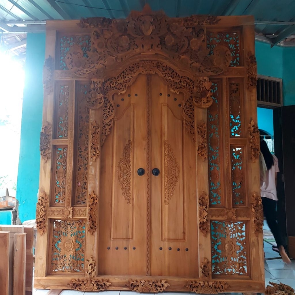 pintu ukir style bali kayu jati