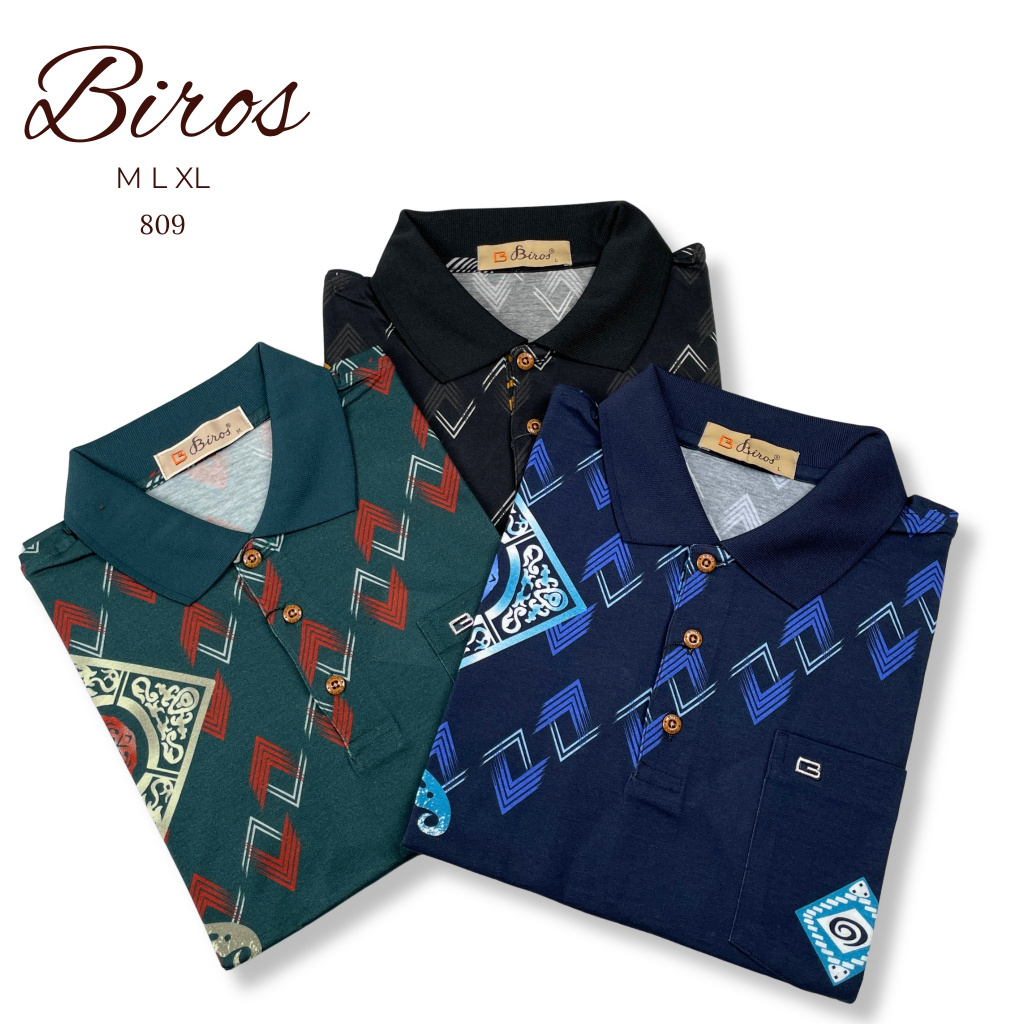 BIROS Kaos Polo Pendek Stretch Pria Original 809