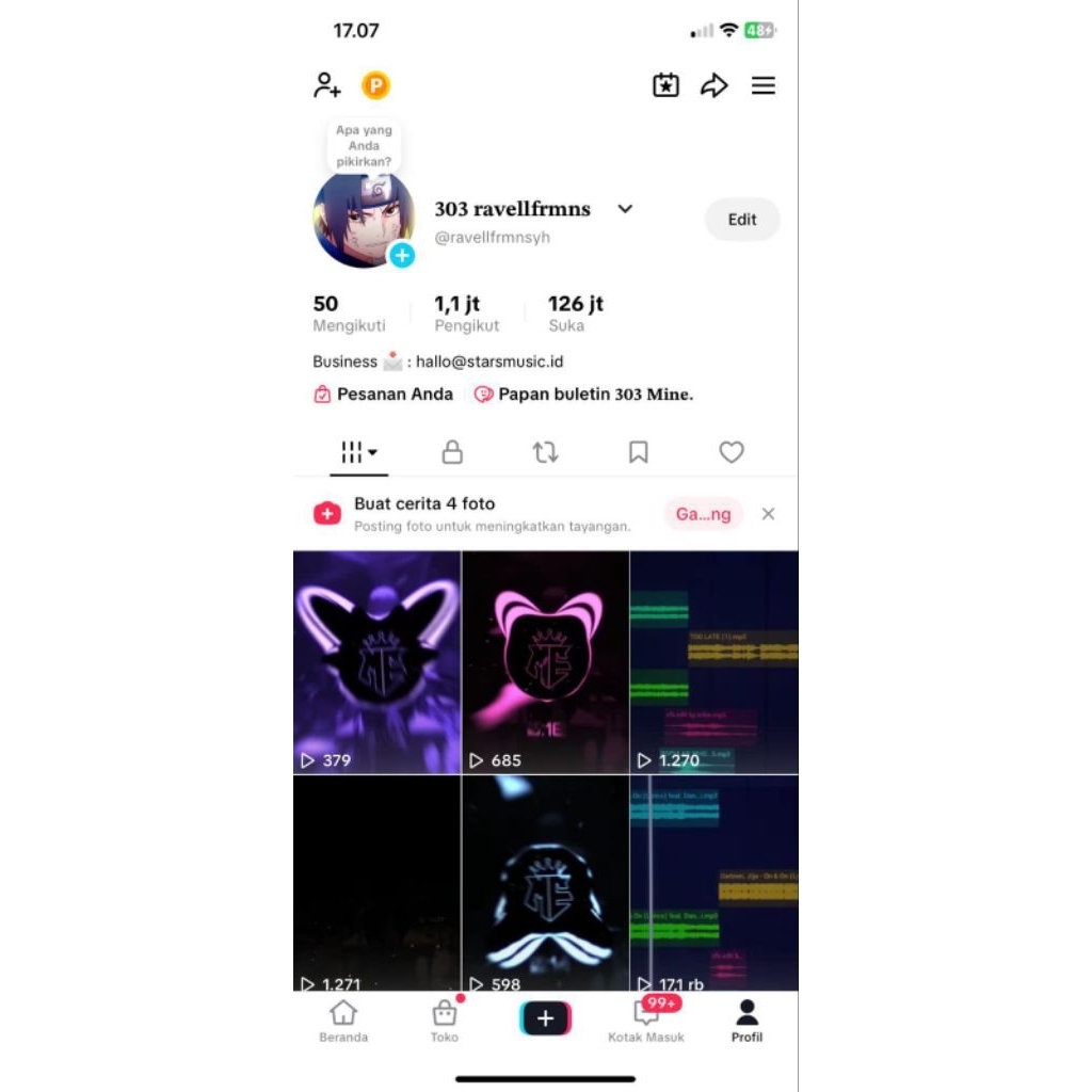 AKUN TIKTOK INDO 1JT FOLLOWERS REAL