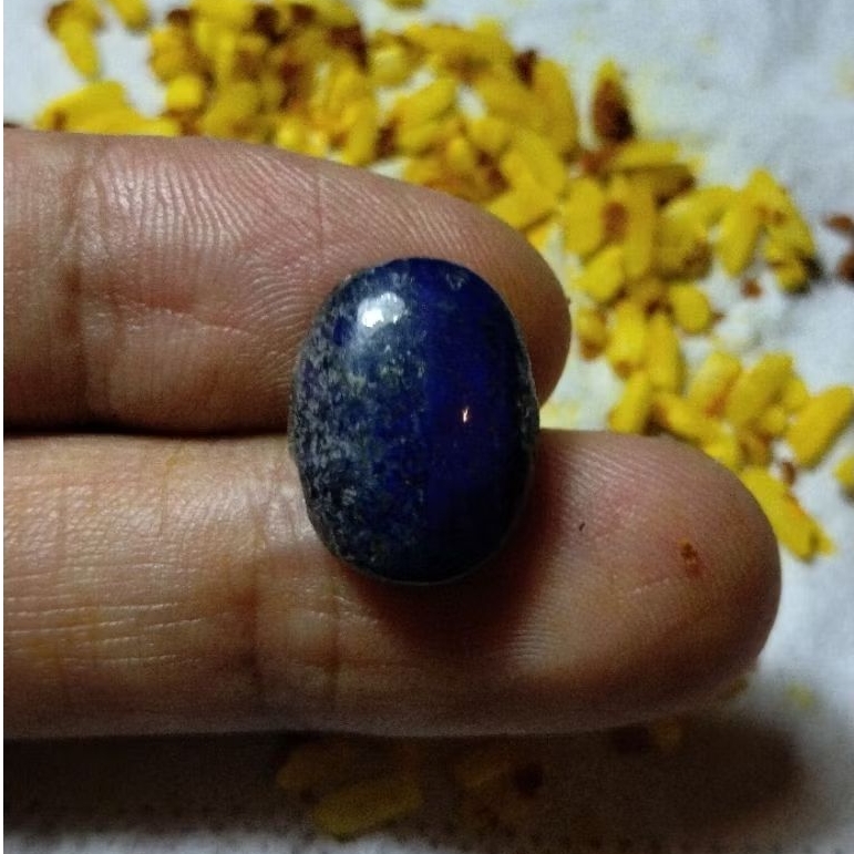 Batu cincin lapis lazuli warna biru natural