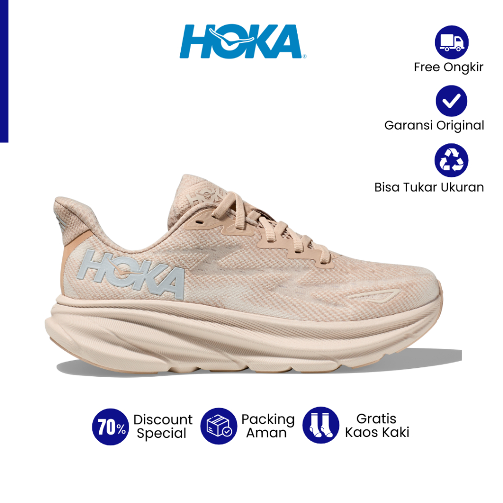 Sepatu Running Hoka Clifton 9 - Shifting Sand Original