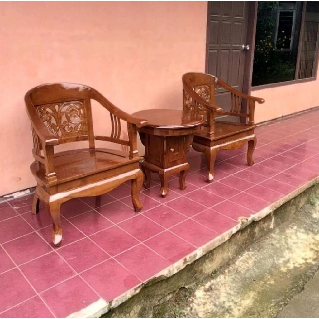 Set Kursi Teras Jati Kursi Teras Betawi Ukir Jati Kursi Teras Jati