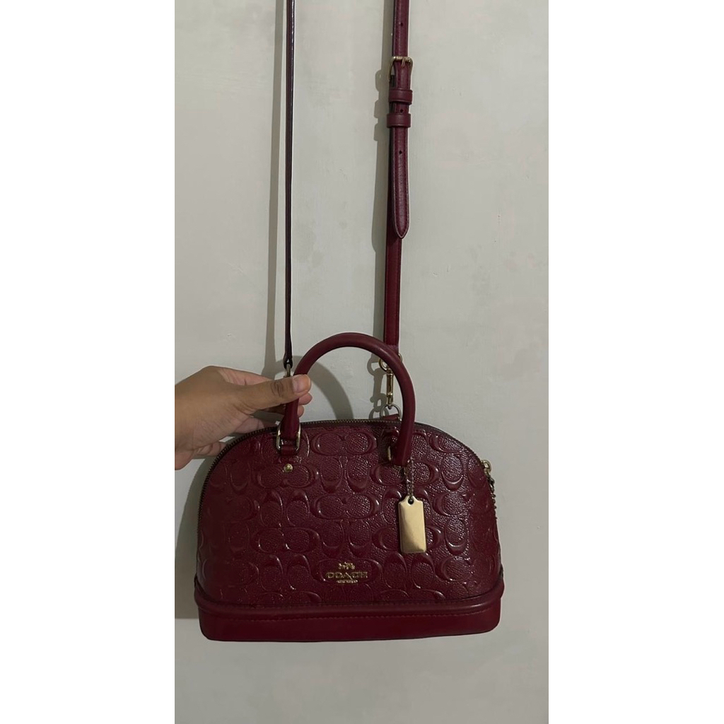 coach sierra red cherry sling bag