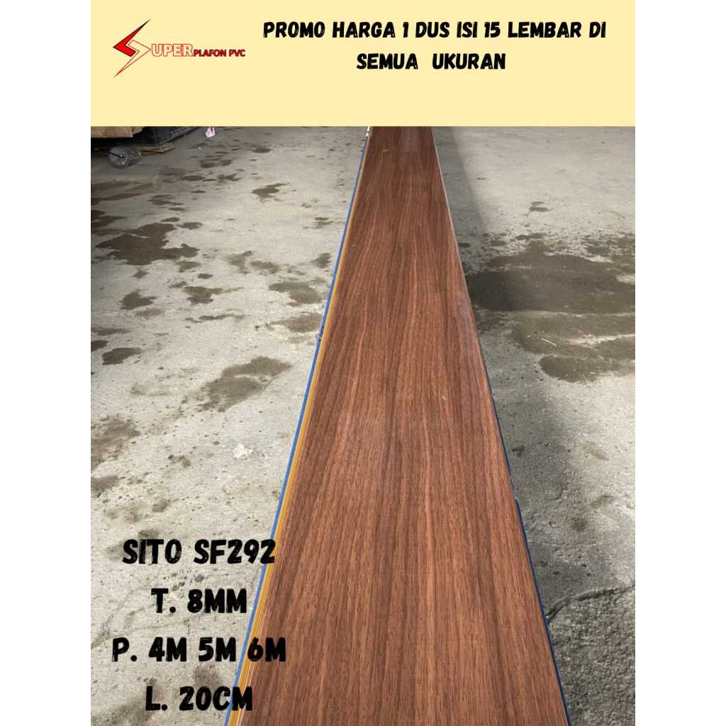 PROMO] 1 Dus Plafon Pvc isi 15 Lembar Motif Serat Kayu Glossy Rata tebal 8mm Plavon Pvc