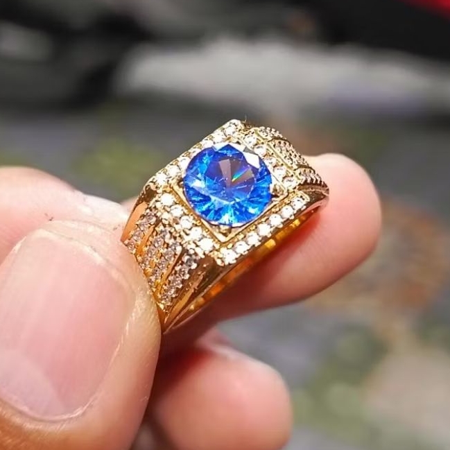 Cincin Blue Sapphire Zircon