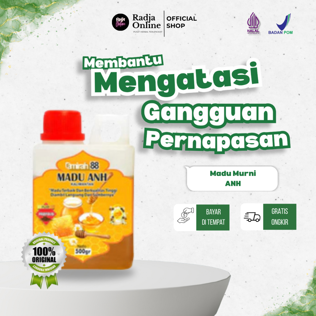 Madu Murni Pure Honey ANH 500gr - Madu Murni Kalimantan Asli - Mengatasi Gangguan Pernapasan