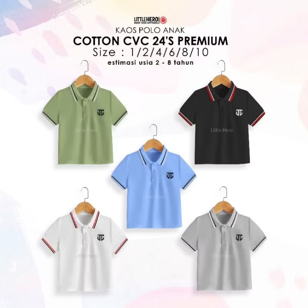 KAOS KERAH ANAK 2-8 tahun, KAOS ANAK LAKI-LAKI