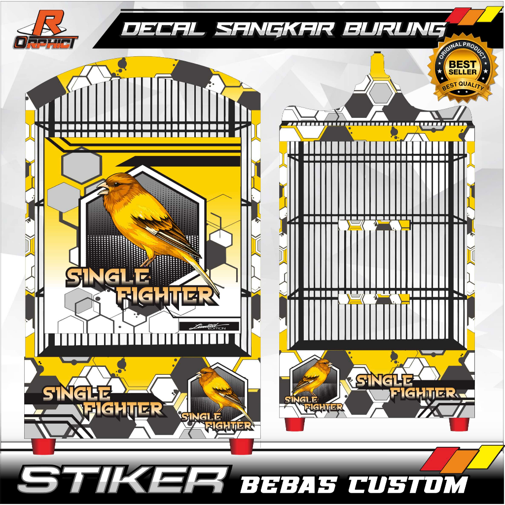 STICKER DECAL custom anti air sangkar cendet cucak ijo kenari kacer KANDANG BURUNG KOTAK STIKER UKUR