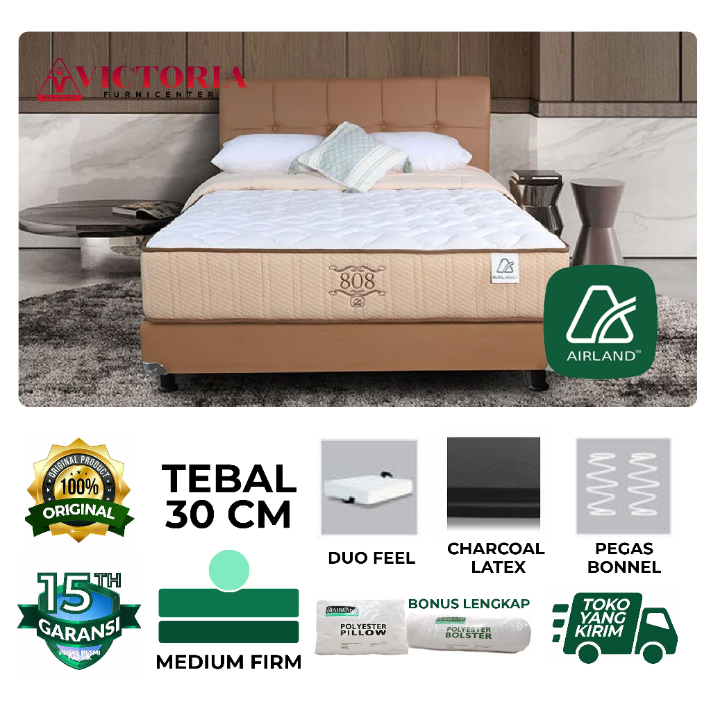 Airland 808 Standard  Kasur Saja  180 x 200  180x200  Matras Mattress Spring Bed Springbed Termurah 
