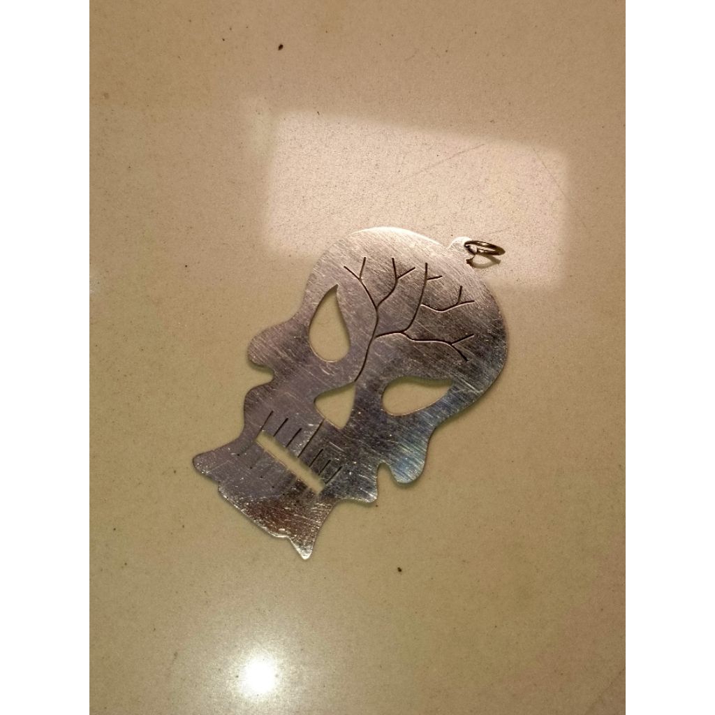 Liontin Kalung Tengkorak Perak Desain Unik Bergaya Edgy