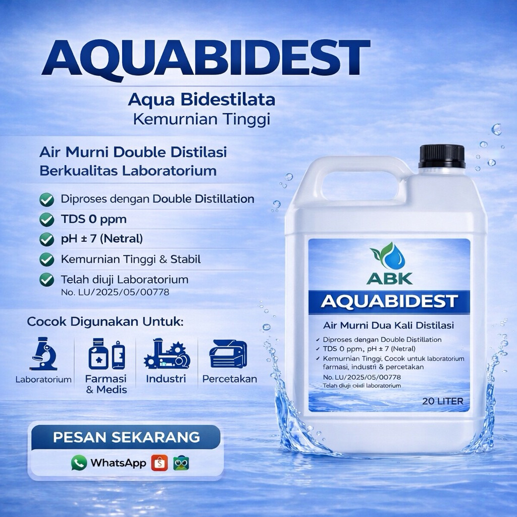 Aquabidest Aquabidestilata Aquabidest 5 Liter