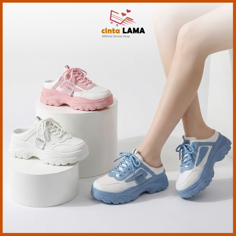 Sepatu Wanita Sneakers Style Selop Import Fashion Sepatu Cewek Simple Korean Kekinian SPT-16