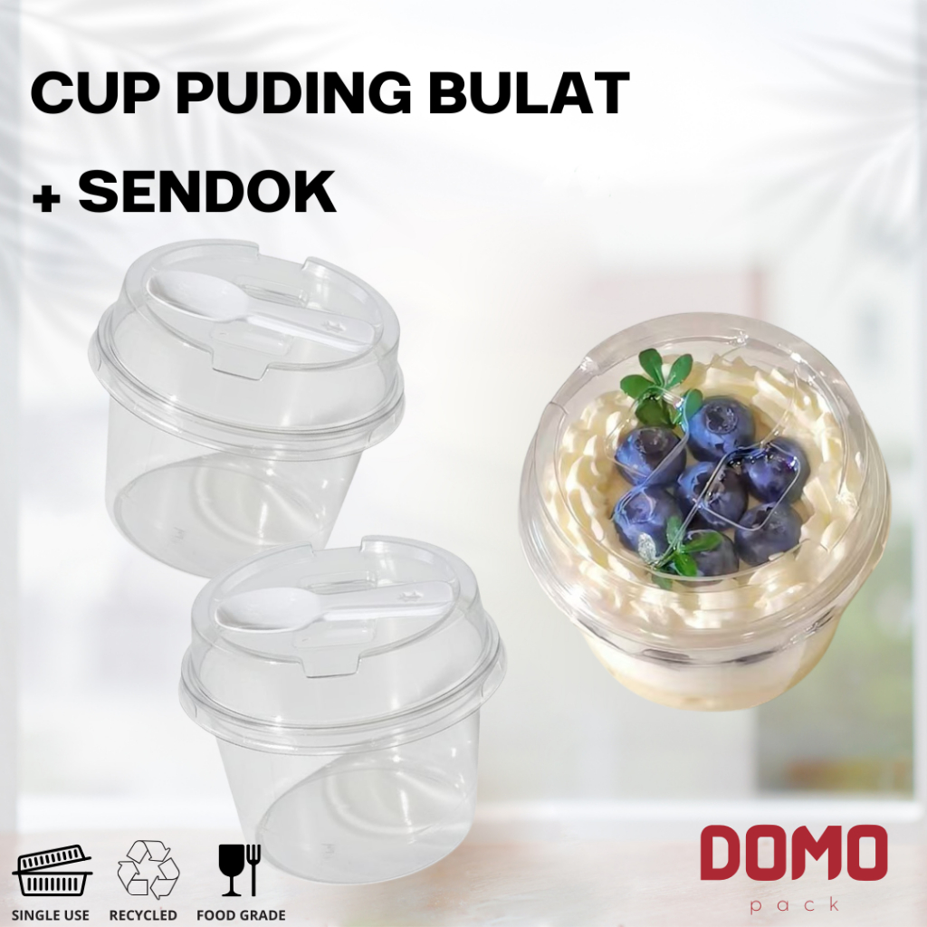 Box Cup Kotak Mika Sendok Tiramisu Kotak Kue Dessert Cup Mika Salad Buah Makanan 250ml