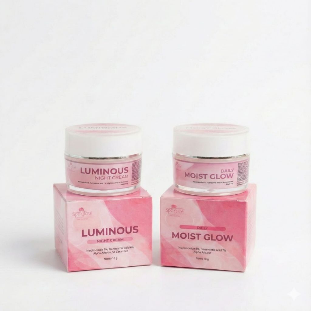 SPC Glow Daily Moist Glow dan Night Cream Paket Cream siang malam BPOM