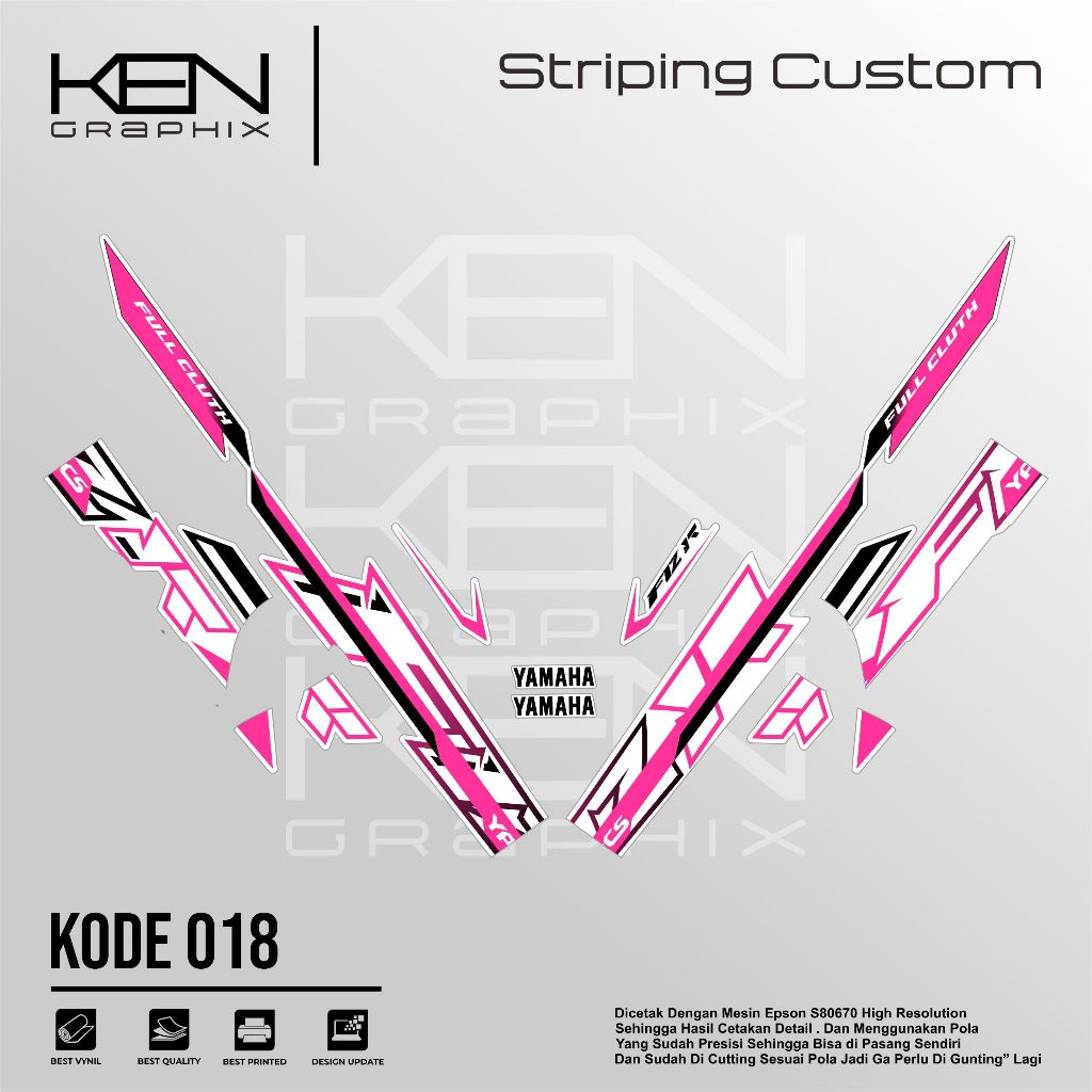 STICKER MOTOR YAMAHA FIZ R/DECAL FIZ R/DECAL VARIASI FIZ/KODE 018