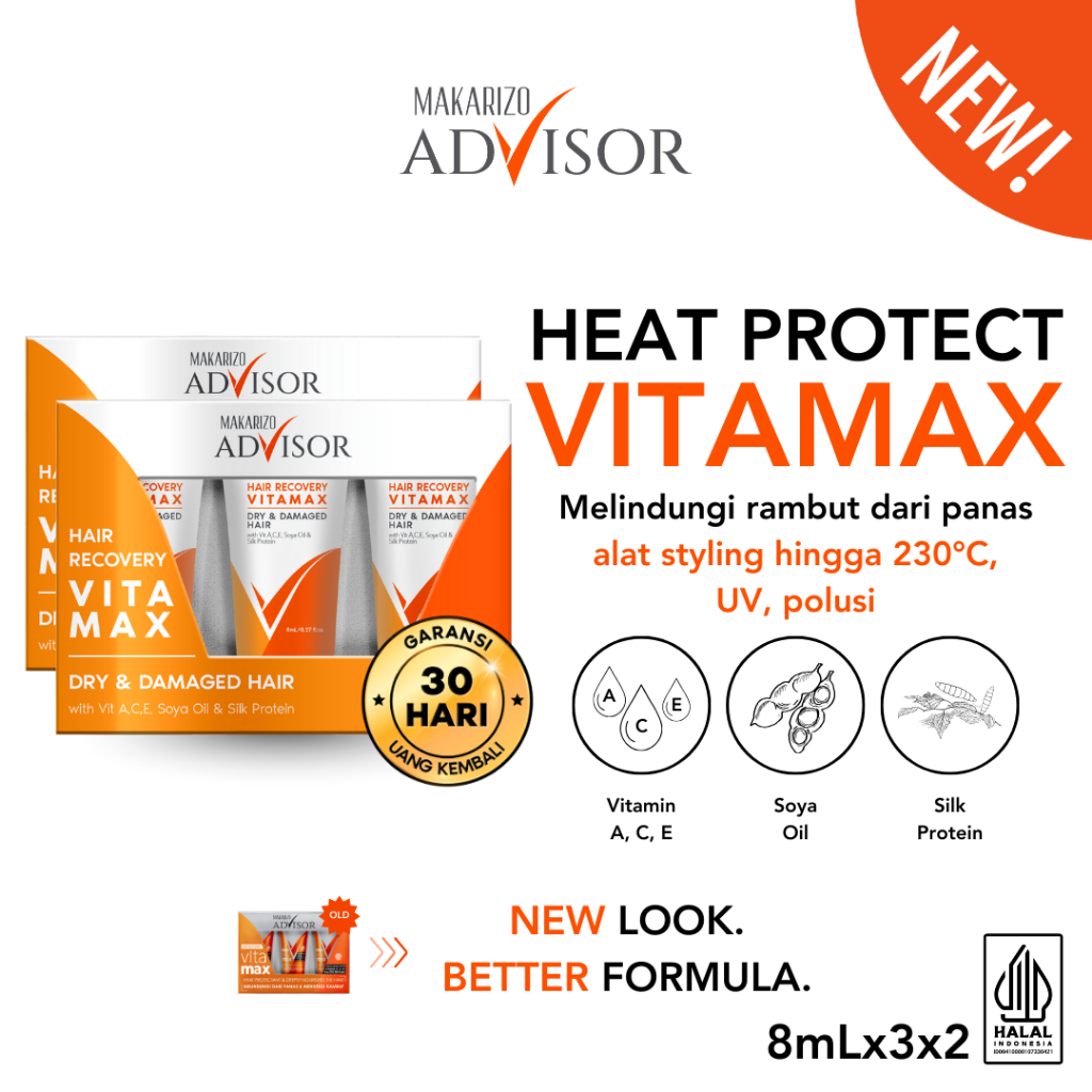 PAKET ISI 2 - Makarizo Advisor Hair Recovery Vitamax 8mLx3 - Vitamin Rambut / Serum Rambut
