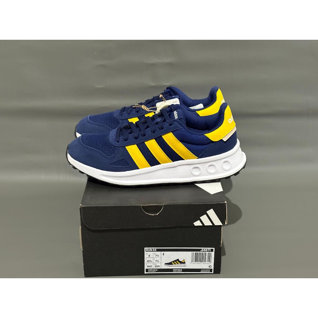 Sepatu Sneakers /// Run 84 Lifestyle Running Shoes -Blue/yellow, original BNIB resmi (art JI4871)