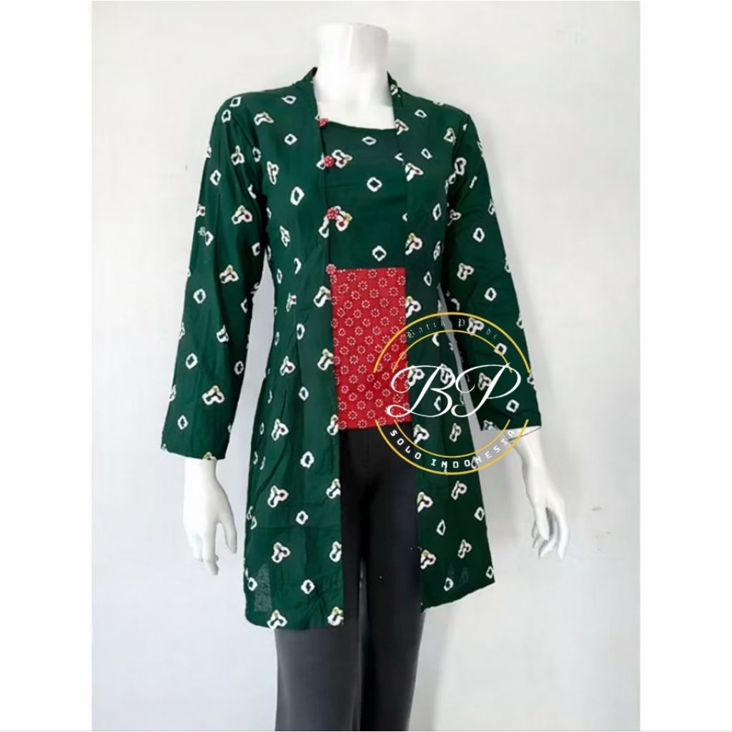 SIMI - Jeng Jumput Tunik Kebaya kutu baru panjang batik Jumputan ukuran S M L XL XXL XXXL 4L 5L