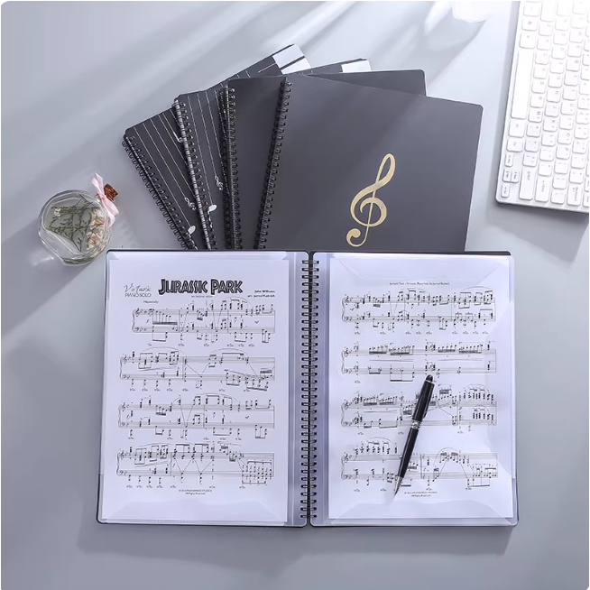 AL Map lembaran musik piano A4, dapat dipotong, dapat diedit, map non-reflektif, buku referensi band