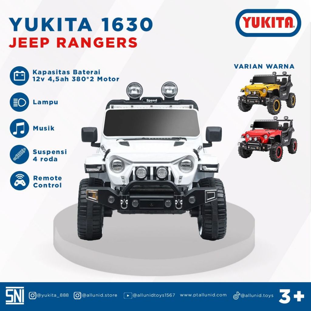 MAINAN AKI ANAK YUKITA 1630 ( JEEP RANGERS ) - KUNING