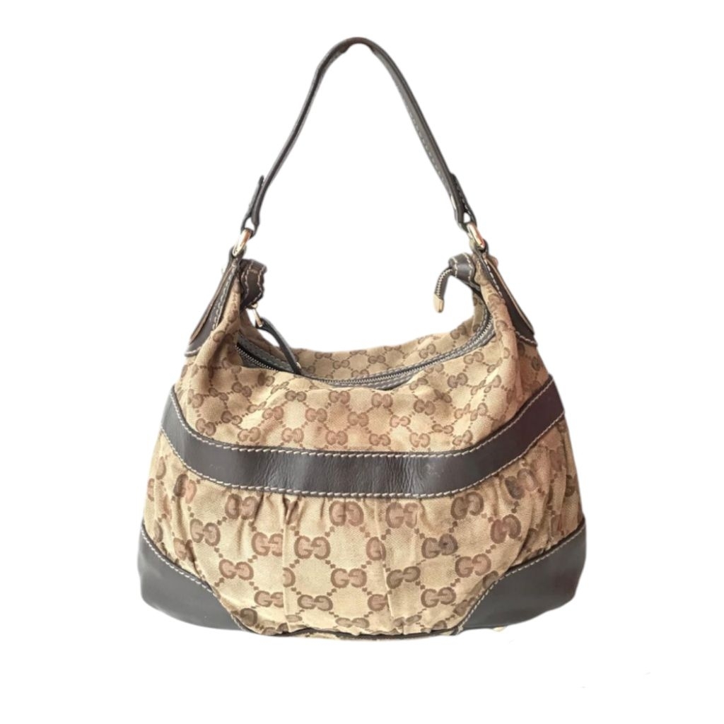 Gucci GG Canvas Abbey Hobo Bag Brown/Beige