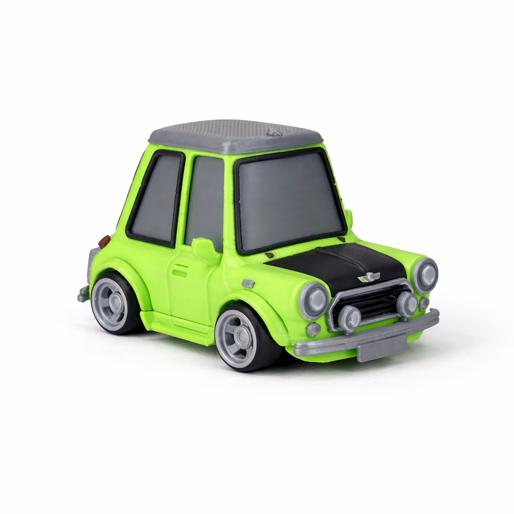 Miniatur Mobil Mini Cooper 13i | Tooned Style | Skala 43 | Mr. Bean Edition