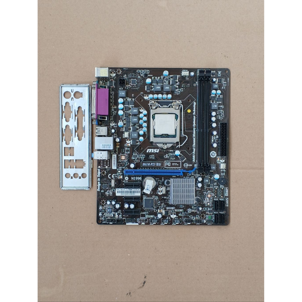 motherboard mainboard MSI H61 + processor core i3
